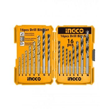Metal Wood Concrete Drill Bit Set - 16pc -Silver - Hardware And Tools - Best Price in Pakistan - HitShop.pk